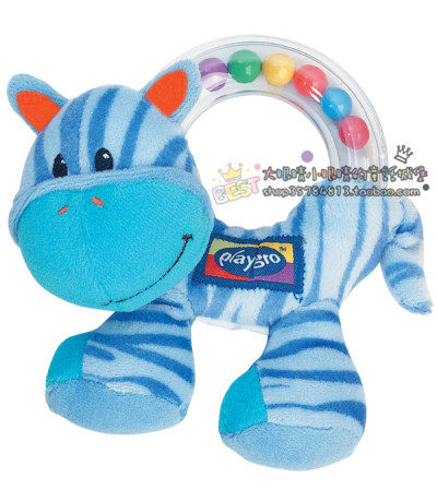 Australian Playgro ultra soft and small deer spotted horse colored bead hand grip bell ring for exercise hearing and small hand wrist force
