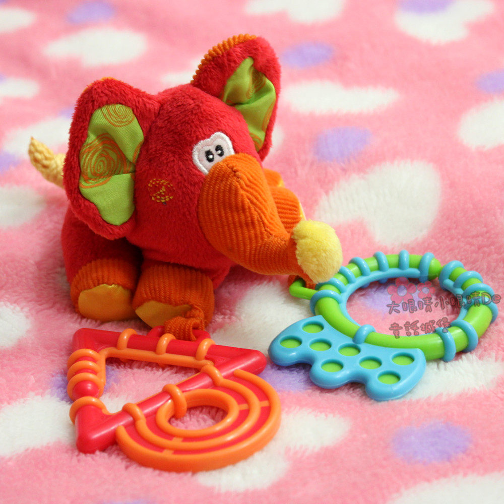 Australia's Playgro super soft hand-grab baby elephant to appease the doll with a tooth-fixing device to soothe the baby's emotions