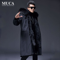  2021 new Parker clothing mens fur fur raccoon hair liner long windbreaker leather parka jacket