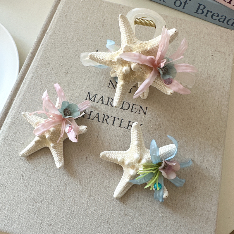 Super Fairy Starfish Flower Hair Clip, Eternal Flower, Seaside Travel Vacation Photo Shoot, Starfish Claw Clip, Side Clip, Fringe Clip