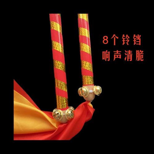 Babao Copper Bell Dance Props Детская начальная школа Раннее чертовски твердое дерево с двойным цветом красный, желтый, синий и зеленый шелковый колокол