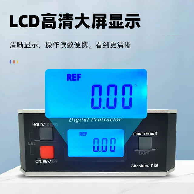 Large-Screen Digital Display Inclinometer 360 High-Precision Electronic Level Angle Measuring Instrument with Magnetic Backlight Angle Meter