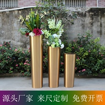 Cone Flower Bowl Stainless Steel Flower Pot Plated Brass Metal Flower Case Decorative Landscape Pendulum garden pelvis