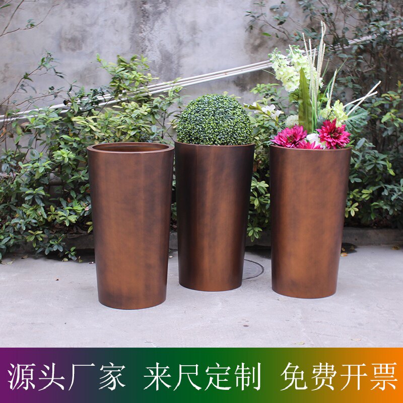 Outdoor tree pool stainless steel flower decoration Flower - artwork fittings simulation flower plug cone - basin antique copper