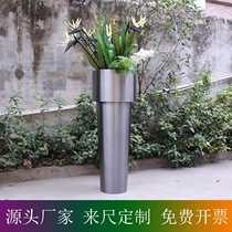 Sub Warhead Stainless Steel Flowerpots Custom 304 Wire Drawing Titanium Black Mall Aisle Hallway Combined Decorative Basin