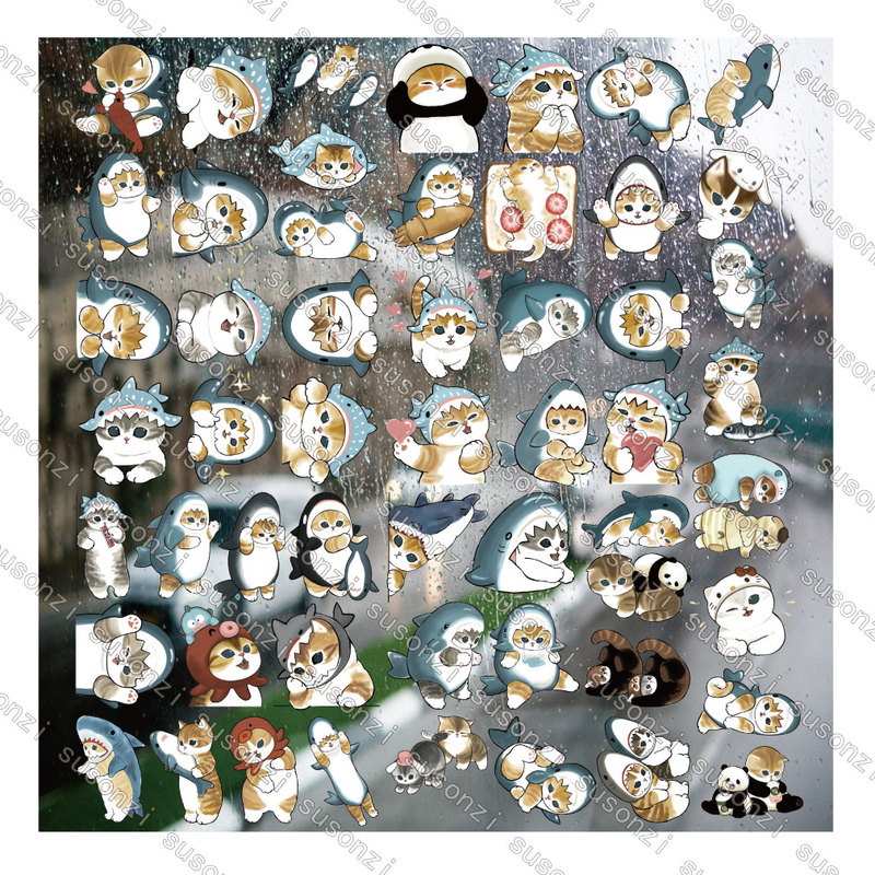Cat Fushandi Shark Cat Uv Transfer Sticker Personalized Crystal Label Waterproof Insulated Cup Helmet Decorative Sticker Cat Fushandi Shark Cat Uv Transfer Sticker Personalized Crystal Label Waterproof Insulated Cup Helmet Decorative Sticker