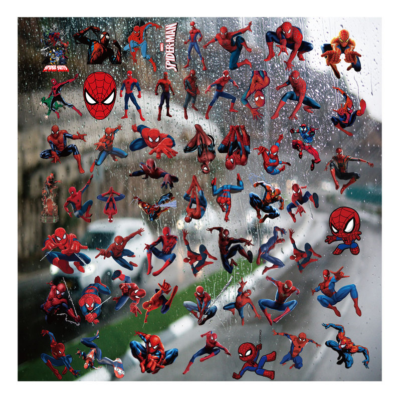 Red Spider-Man Marvel Uv Transfer Sticker Personalized Crystal Label Outdoor Waterproof Helmet Decorative Pattern Sticker