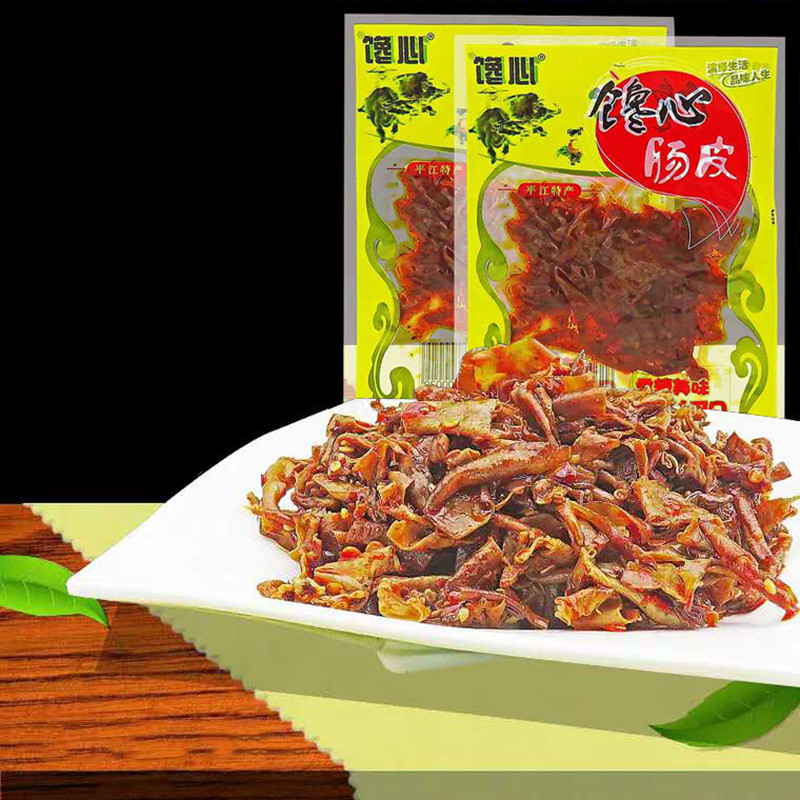 Hunan Pingjiang Teatable Sausage Peel with Sweet Taste Sausage Peel 22g * 10 Bauer Spicy Pork Liver Crisp and Brittle Bone Hale and Crisp Chicken Crisp