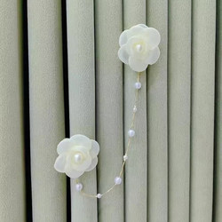 Handmade DIY Flower Pearl Pendant Brooch Hanging Ornament Curtain Embellishment Small Accessories Curtain Head Hanging Piece Window Decoration Small Parts