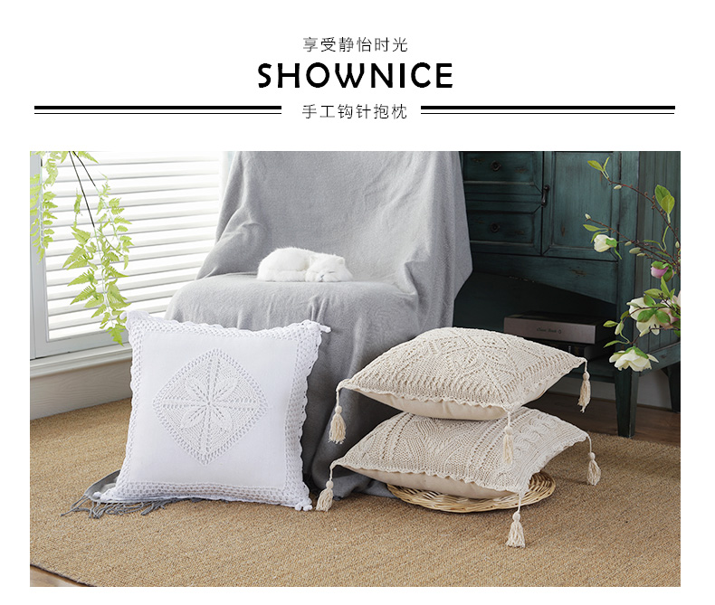 Hoa Đường Phố Số 5 Gối Đệm Handmade Crochet Hook Bông Dòng Đan Hollow Phòng Khách Sofa Lại Pad với Lõi