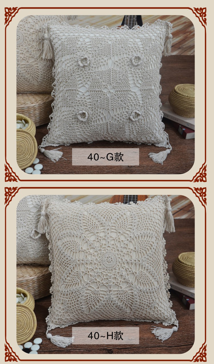 Flower Street 5th phòng khách sofa gối đệm tay crochet móc hoa bông hollow dệt lại đệm với lõi