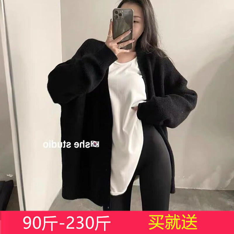 2025 Spring New Plus Size Women's Clothing Fat mm Sweater Cardigan Coat Mid-Length Slimming Lazy Style Knitted Top