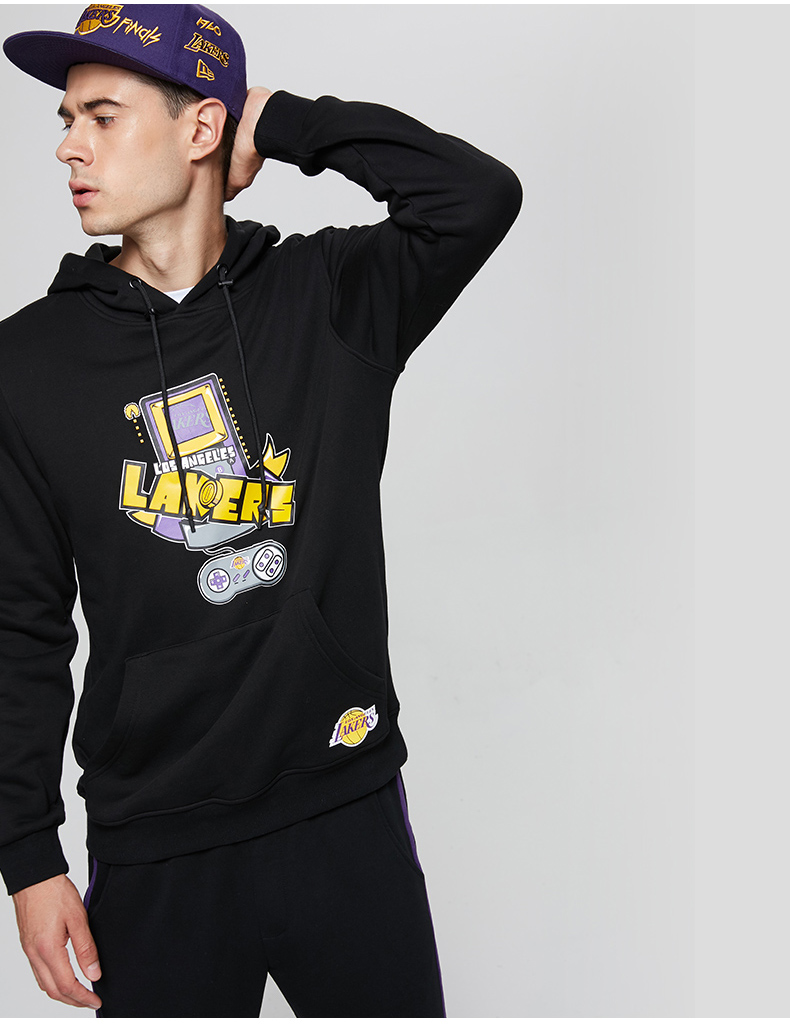 NBA Lakers lỏng trò chơi thể thao loạt máy lông cừu dài tay áo thun áo len hoodie sweater trơn