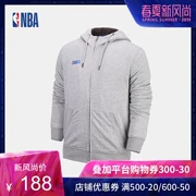 NBA Warriors LOGO giản dị cộng với áo khoác nhung trùm đầu áo khoác nam WLTFK119 - Áo khoác thể thao / áo khoác