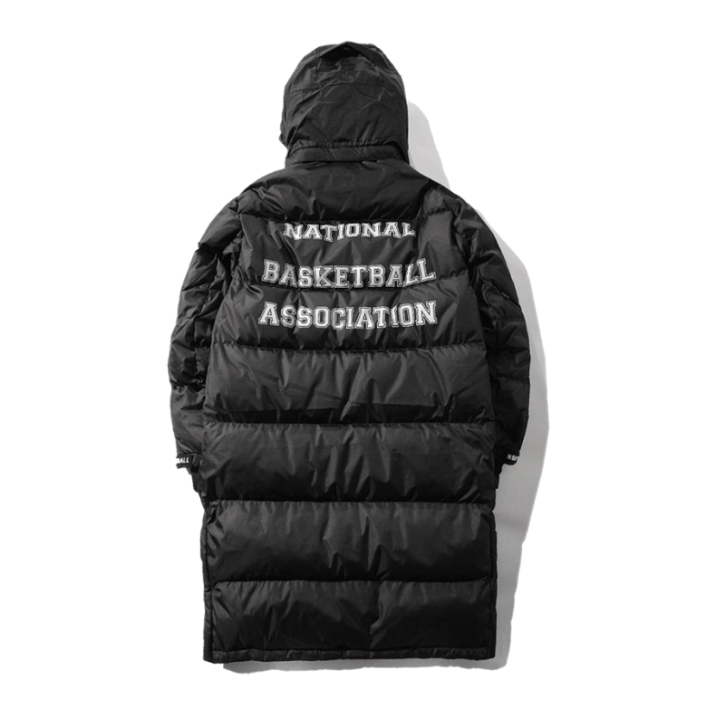 NBA 男女款 勇士队字母印花长款羽绒服 充绒量300g起 图4