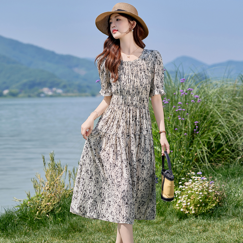 Hangzhou High-End Mulberry Silk Dress for Women, Summer 2026 New Model, International Brand, High-End Floral Dress