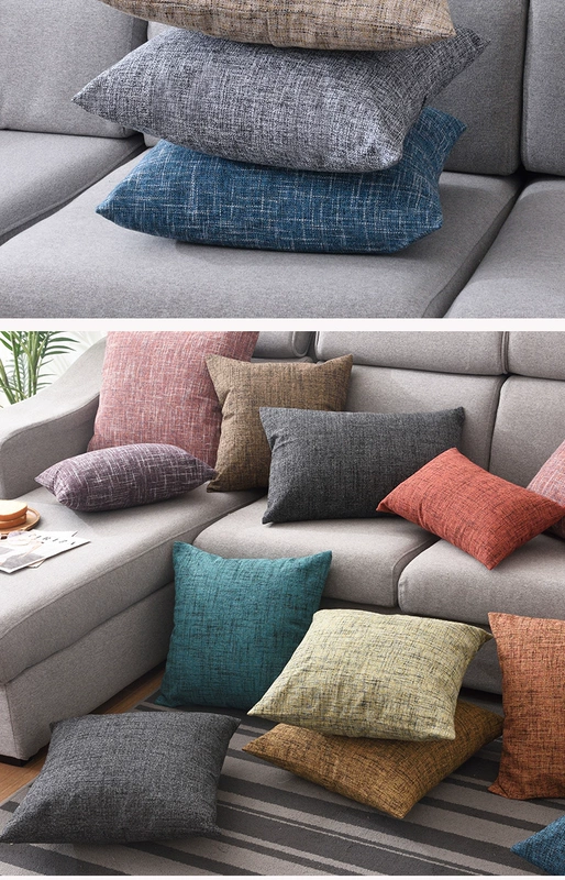 Simple khăn trải giường đệm sofa gối phòng khách ghế sau gối đệm thắt lưng gối xe gối bìa tùy chỉnh - Trở lại đệm / Bolsters gối vuông tựa lưng sofa