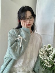 Murrmure Flower and Alice Horn Button Soft Lazy Style Early Spring New Cardigan Sweater Women's Jacket