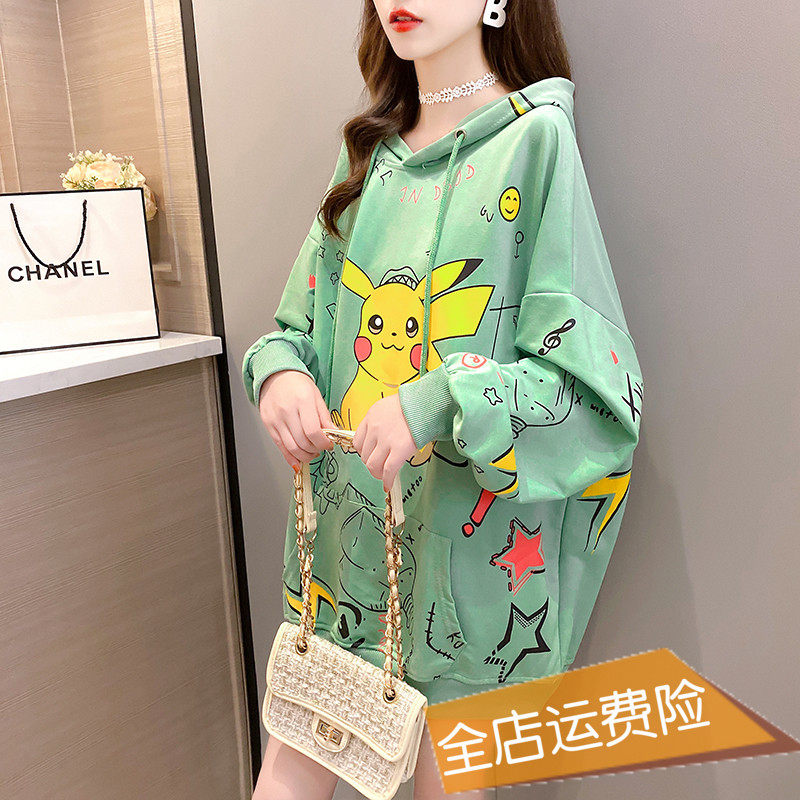 Pregnancy Woman Dress Spring Autumn Clothing With Cap Sports Shirt Loose large size Long version Long sleeves Pregnant Woman Spring Thin pure cotton blouses