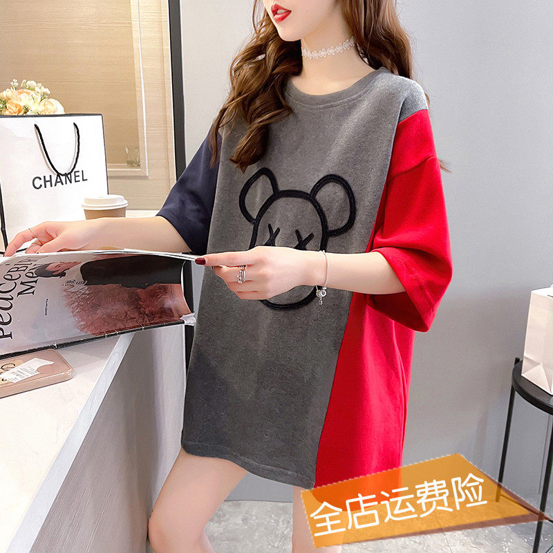 Pregnancy woman dress in summer clothing T-shirt with long version 2021 new loose large size pure cotton inside lap clothes for pregnant women blouses spring and summer