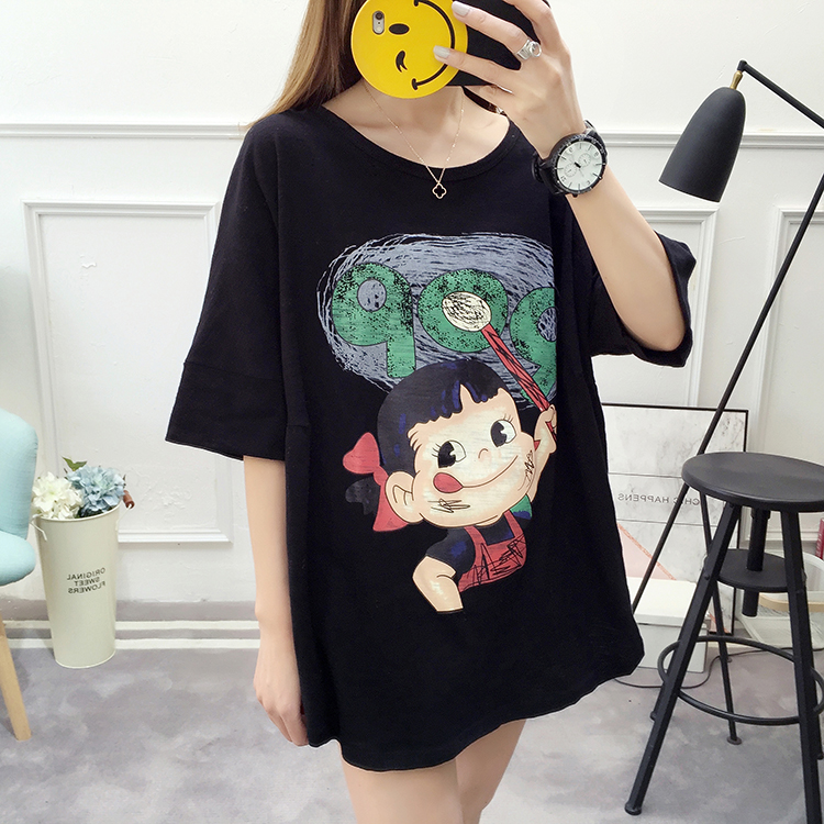 Thai sản váy mùa hè ngắn- tay phụ nữ mang thai t- shirt lỏng đáy áo sơ mi Hàn Quốc váy bông phụ nữ mang thai áo sơ mi thủy triều ngắn