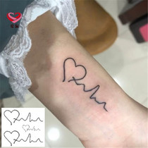 Love leak ECG tattoo stickers custom durable waterproof love straight line simple collarbone sexy couple tattoo stickers