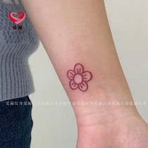 Love leak Yi Qianxi tattoo sticker to send you a small red flower hand back long-lasting waterproof bird ins lines