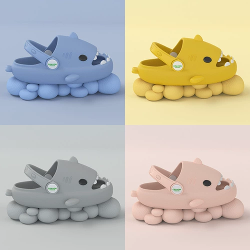 Трехмерная детская акула, детские нескользящие мультяшные сандалии на платформе, тапочки, мягкая подошва