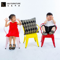 Iron childrens chair industrial wind childrens room furniture childrens chair super cute colorful kindergarten armchair