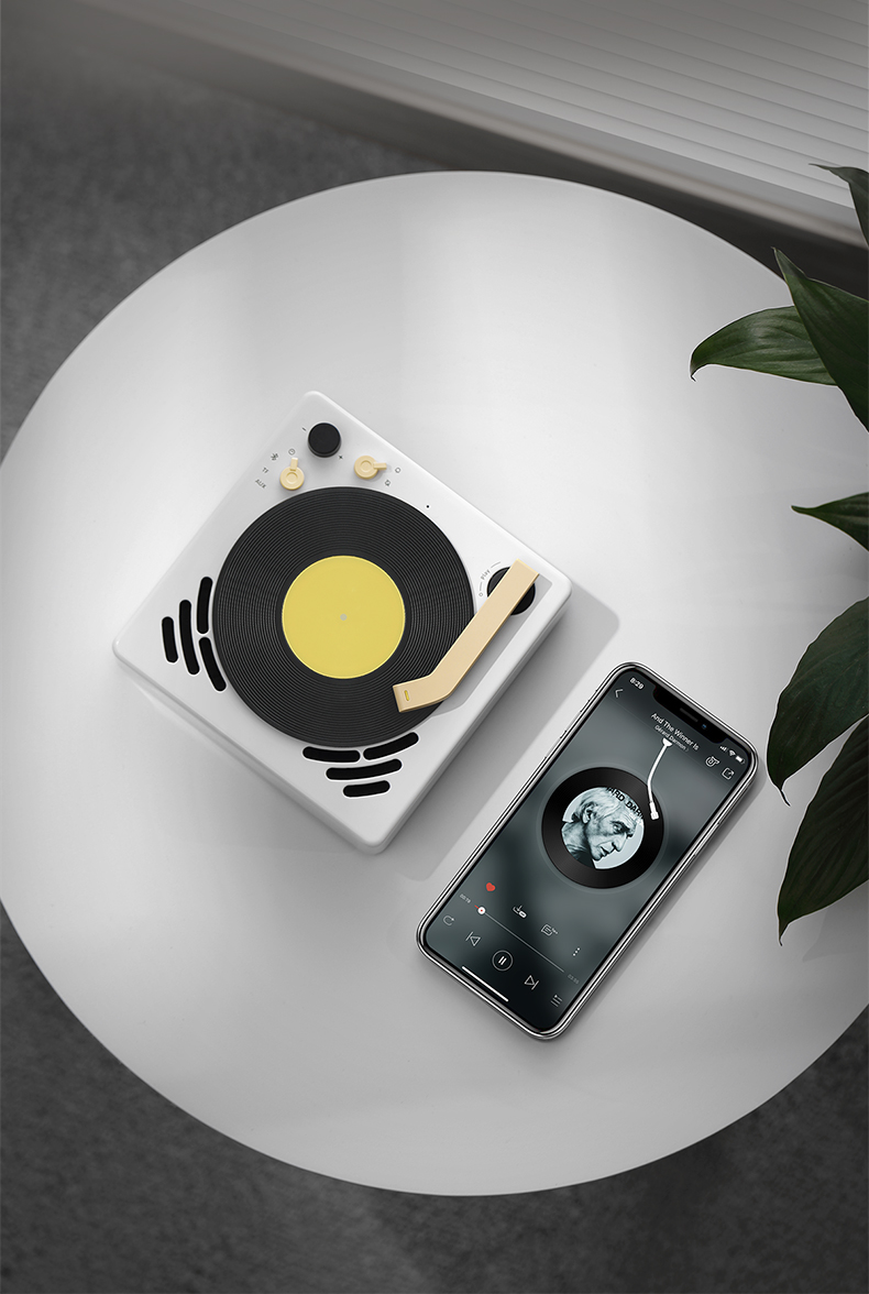 bán máy nghe nhạc đĩa than cổ	 Máy ghi âm nhỏ BeeFo in âm thanh vinyl tại nhà ghi lại quà tặng năm mới đồng hồ báo thức sáng tạo không dây loa bluetooth - Máy hát kim đĩa than technics
