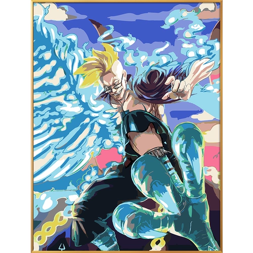 Живопись DIY Цифровая масляная живопись ручной живопись цветовой мультипликационный мультфильм аниме одно изделия маларная мастер -ручная рука