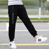 Mid-size boy childrens sports pants autumn and winter boys velvet pants Velvet thickened black pants Childrens autumn and winter pants