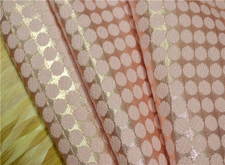 Quyến rũ điểm sóng cao cấp nhập khẩu hồng dây sáng đôi vải jacquard điểm làn sóng thời trang váy phù hợp với váy - Vải vải tự làm vải cotton giấy