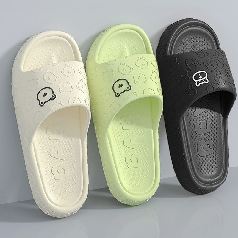 Bear Slippers for Women soft sole Indoor Bathroom Non-Slip Anti-Odor Eva Shoes Home Thick-Soled Sandals for Men Summer Outdoor Wear
