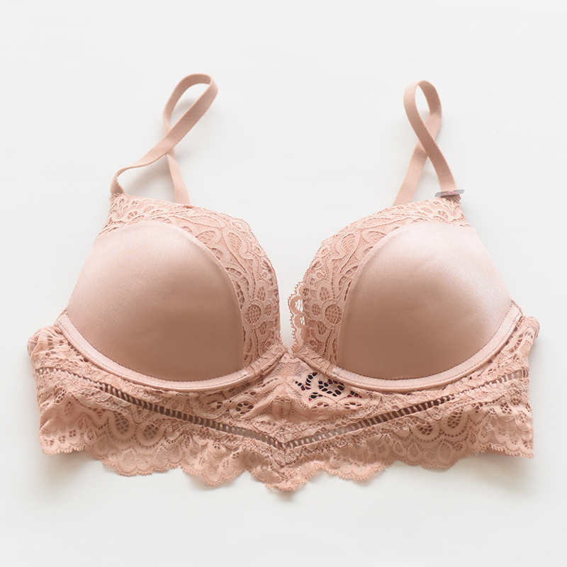 Canadian Ls Outward-Expanding Bra for Small Busts, Thickened to Enhance Cleavage, Fixed Cup, Flat Chest, Push-Up, Seamless Women's Comic-Style Bra