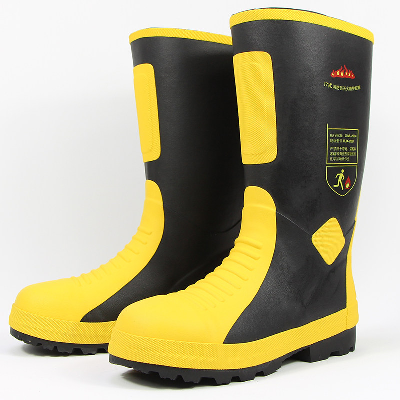 New anti-smash anti-puncture flame retardant Fire Rescue Shoes Boots High Cylinder Fire Fighting Boots Bull Brown Comfort Breathable Waterproof