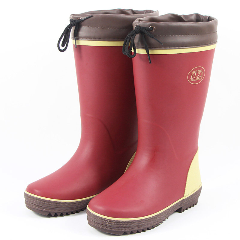 Natural rubber High cylinder Women in fashion autumn and winter rain shoes anti-chilling cover shoes rubber shoes non-slip waterproof plus cotton comfort