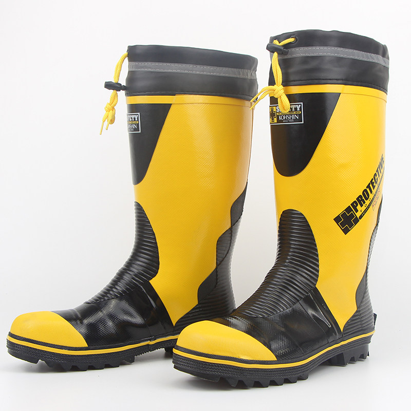 Quality male style high cylinder steel head iron head anti-smashing labor protection working shoes with long cylinder rain shoes rain boots water shoes three anti-rain shoes