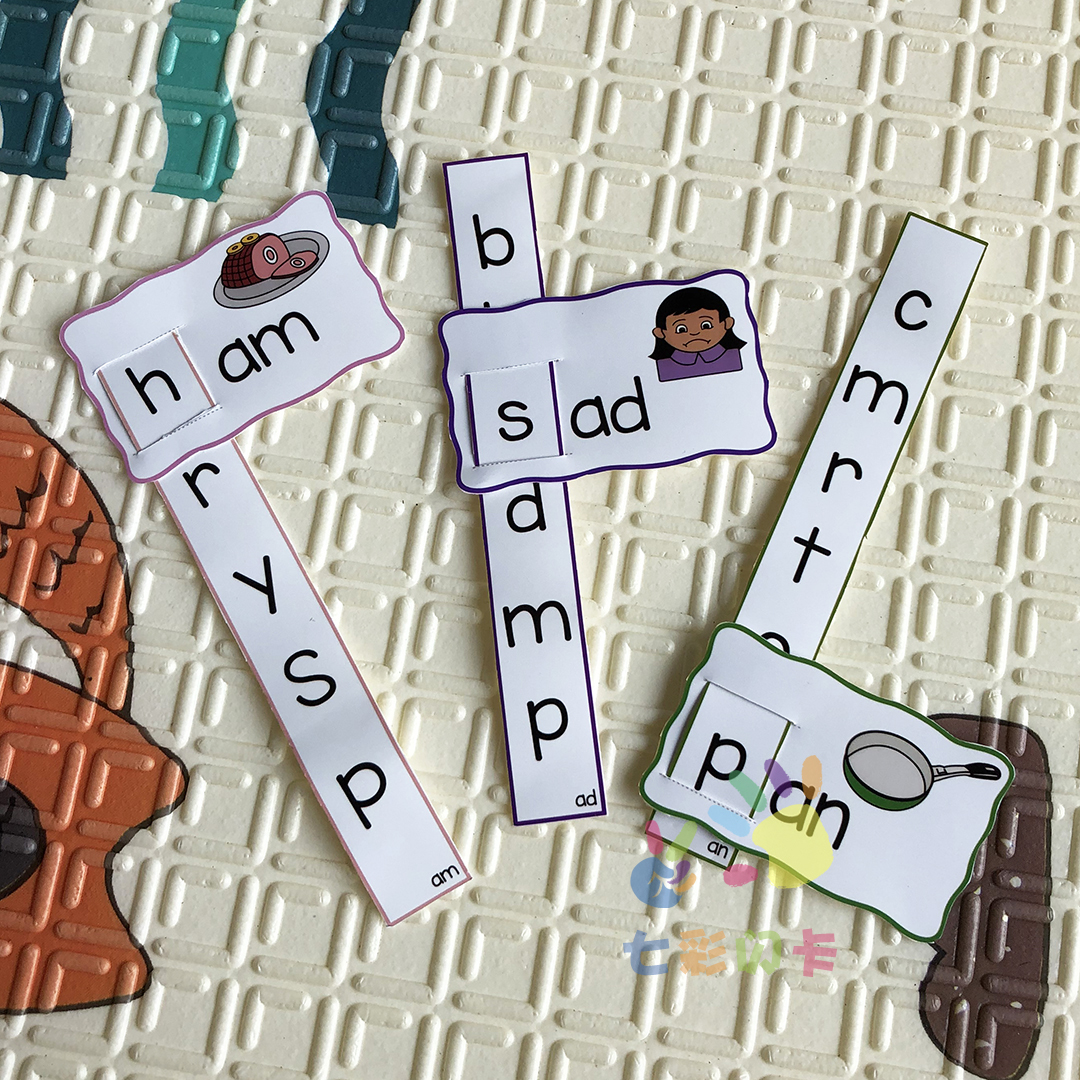 phonics English Natural Phonics pull-up card English Fun Mnemonic word card Table game teaching tool