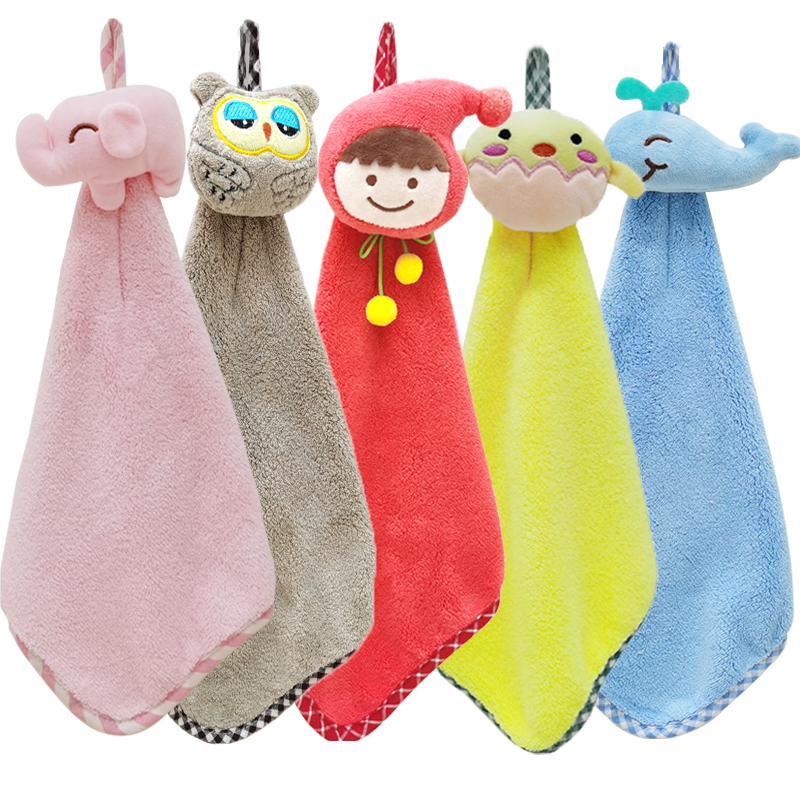Cute Cartoon Animal Absorbent Hanging Hand Towel, Children's Handkerchief, Soft Household Quick-Drying Small Towel Cute Cartoon Animal Absorbent Hanging Hand Towel, Children's Handkerchief, Soft Household Quick-Drying Small Towel