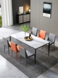 Итальянская минималистская каменная панель таблица домохозяйства небольшая квартира прямоугольная современная минималистская экономика легкий роскошный рисовый стол и комбинация стул
