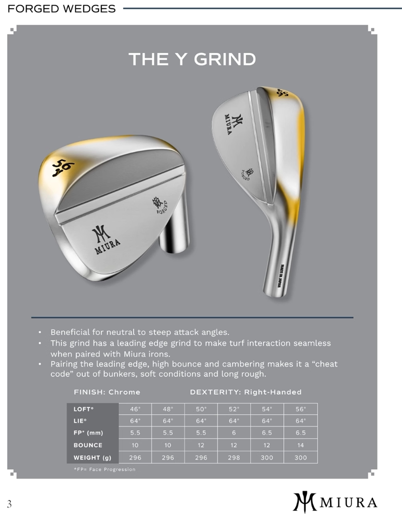 Miura гольф Клин из мягкого железа, кованый, для контроля стружки и песка. угол Rod Golf мужской кий 