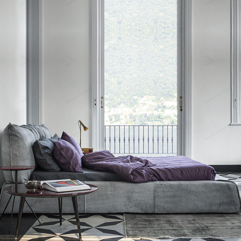 Italian Style Baxter Bed Light Extravagant Modern Minimalist Tech Bumpbed Master Bedroom Nordic Style Fabric Bed Double Bed Soft Bed