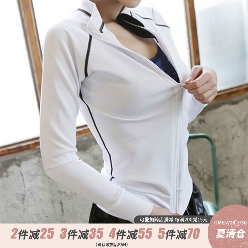 Stand collar long sleeve spring and autumn sports T-shirt women's casual breathable running sportswear Yoga fitness jacket top