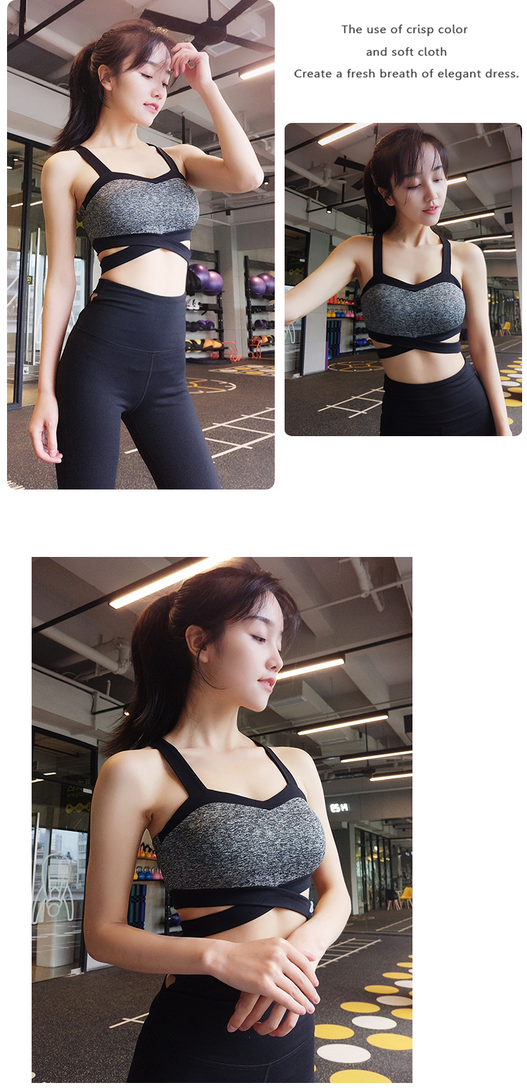 Độ bền cao chống sốc thể thao đồ lót phụ nữ thu thập khuôn mẫu cross-back vest chạy áo ngực áo ngực yoga áo tập gym nữ