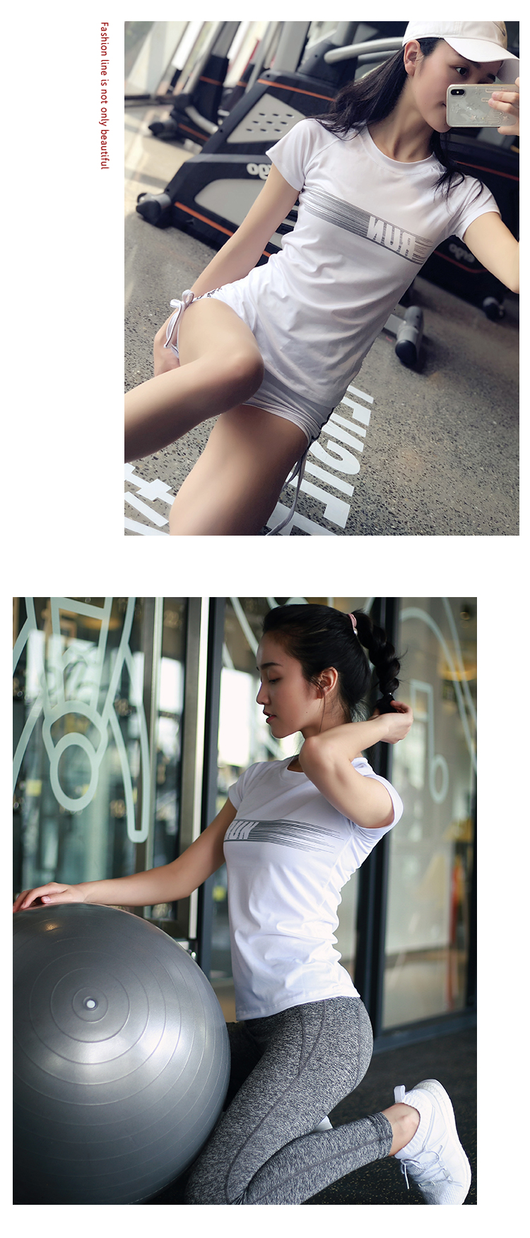 Thư thể thao ngắn tay co giãn áo thun tập thể dục quần áo nhanh khô quần áo thể dục yoga chạy bộ quần áo mỏng tay áo nửa mỏng áo thun lining