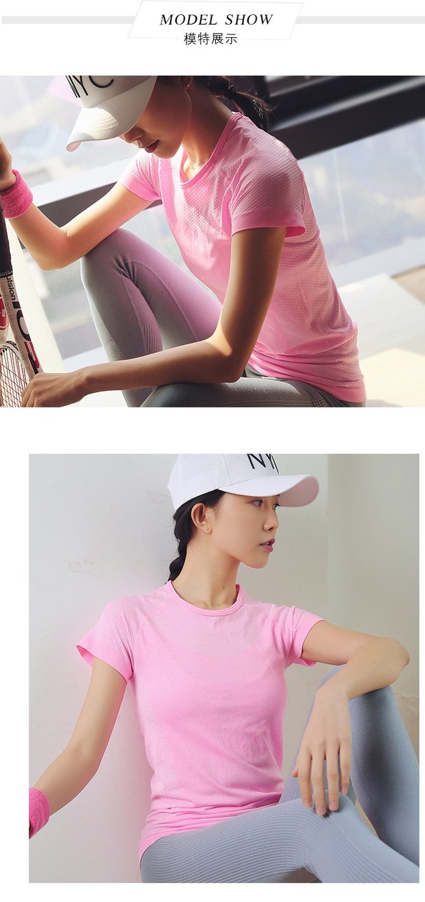 Mùa hè nhanh khô thể thao quần áo ngắn tay thể dục phụ nữ tập thể dục đào tạo áo thun thoáng khí chạy bộ nửa vòng tay yoga áo thun dài tay the thao nam