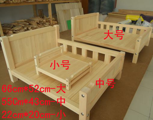 Doll house accessories solid wood DIY model double bed dog bed pet bed size can be customized