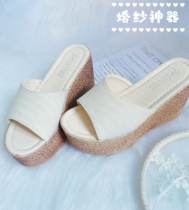 Wedding artifact bridal thick bottom heightened wedding photo wedding item white muffin high heels 9cm