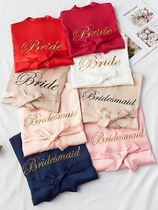 Bride's Morning Gown Custom Wedding Bridesmaids Group Nightgown Wedding Thin Cardigan Makeup Women's Nightgown